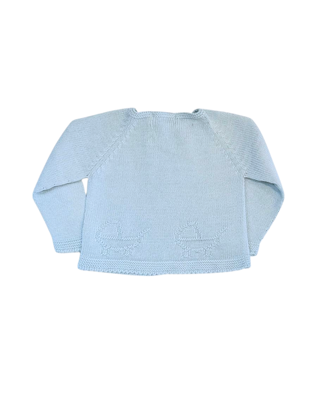 Mi Lucero Pram Cardigan & Pima Footie Set - Blue