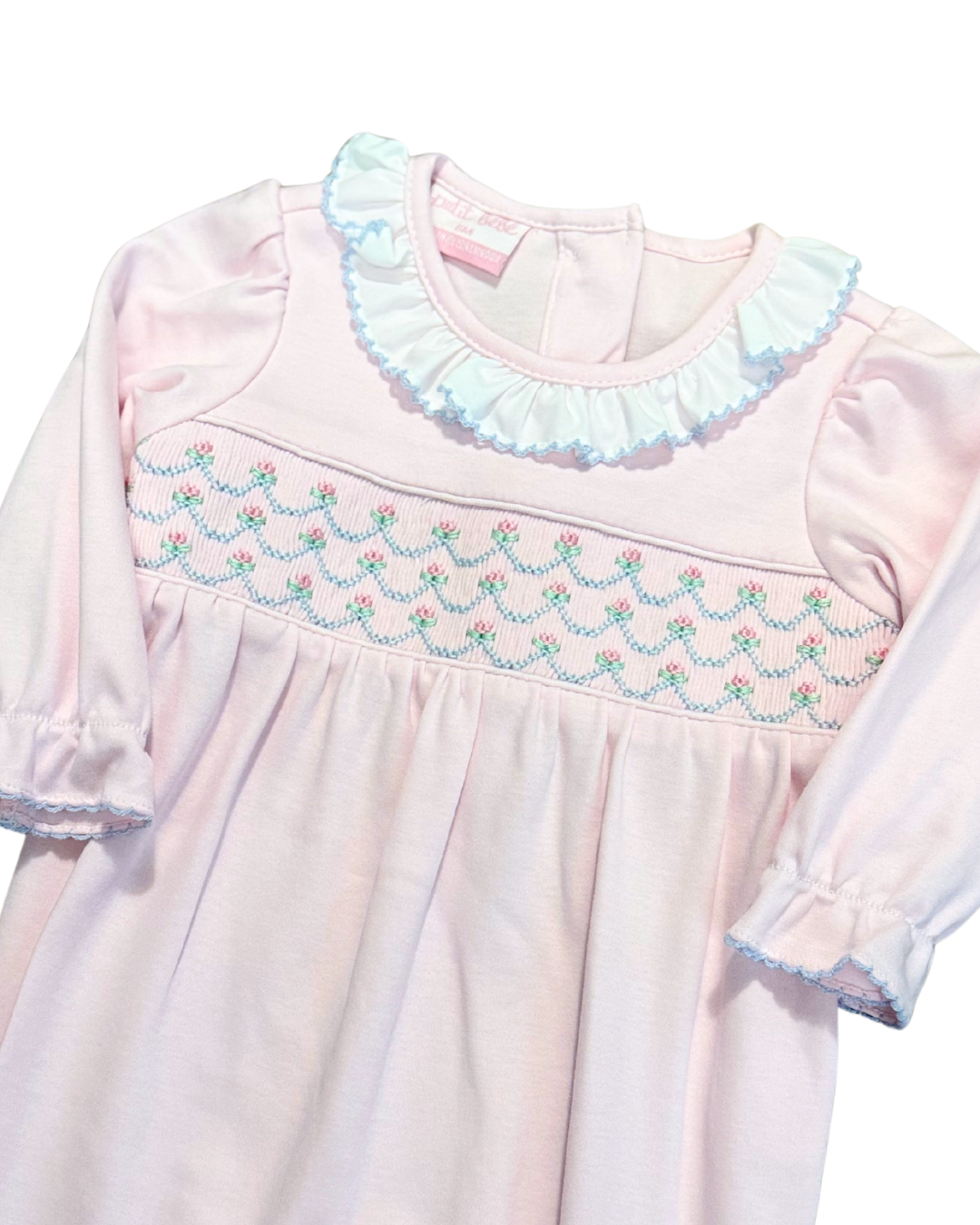 Ellie Pink Smocked Footie