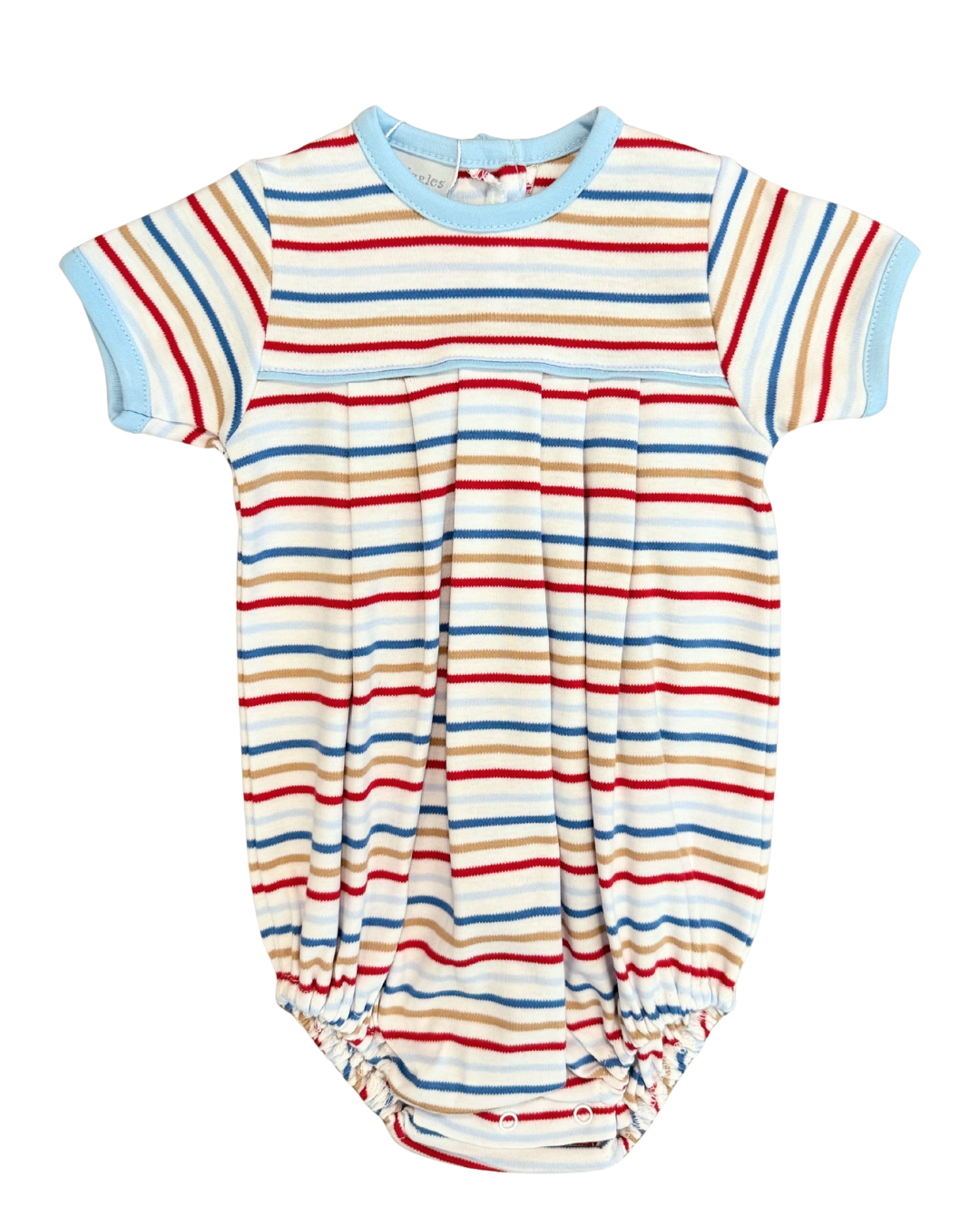 Squiggles - Red/Blue/Tan Stripe Pleated Bubble