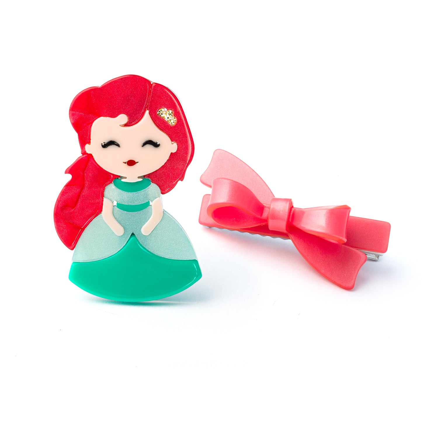 Cute Doll Hair Clip Set - Red Hair