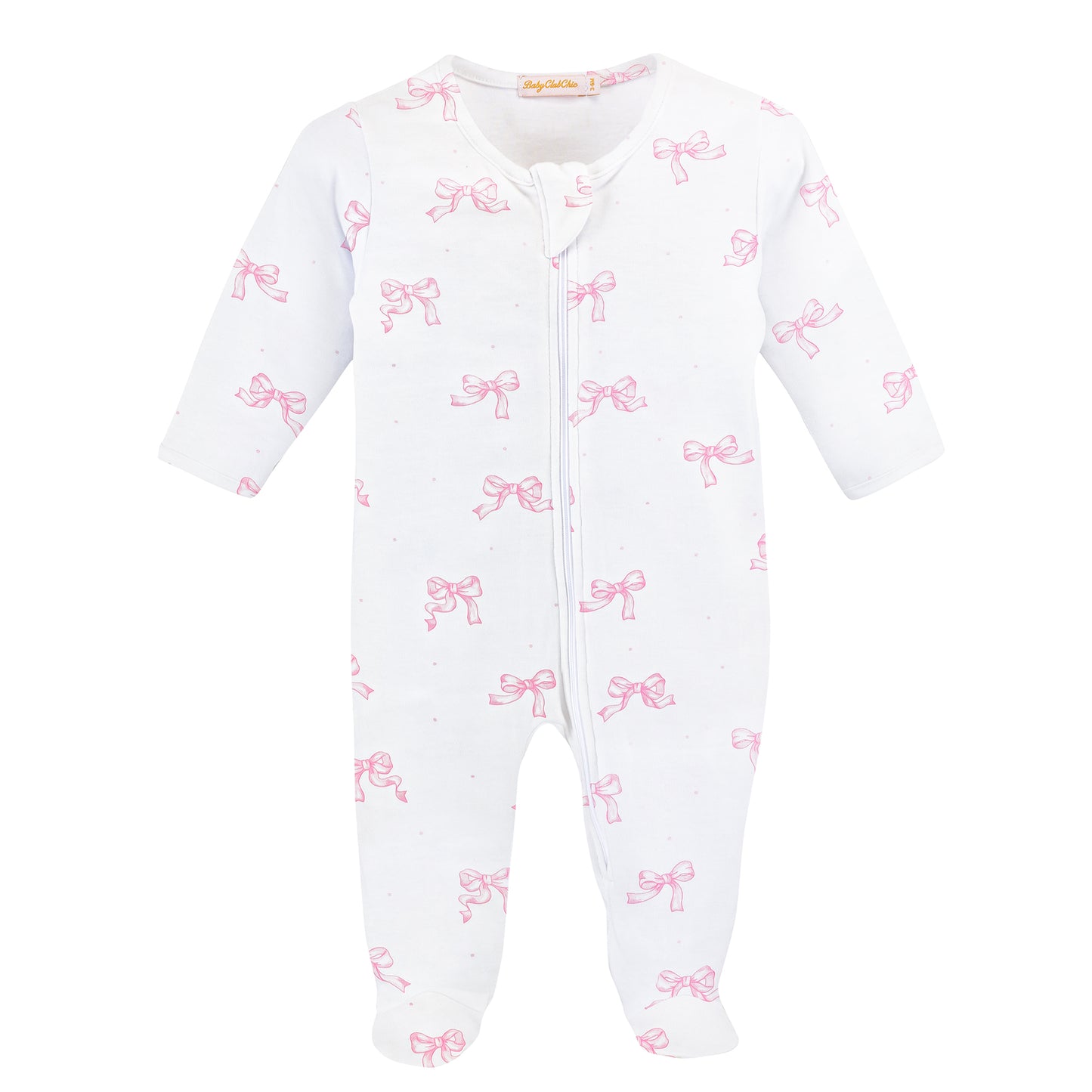 Pretty Bows Pima Zippered Footie