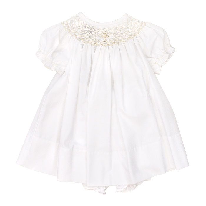 Ivory Christening - Smocked Bishop Dress