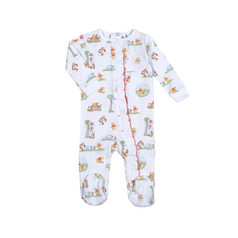 Winnie the Pooh - Honey Bear Pima Zipper Footie - Pink