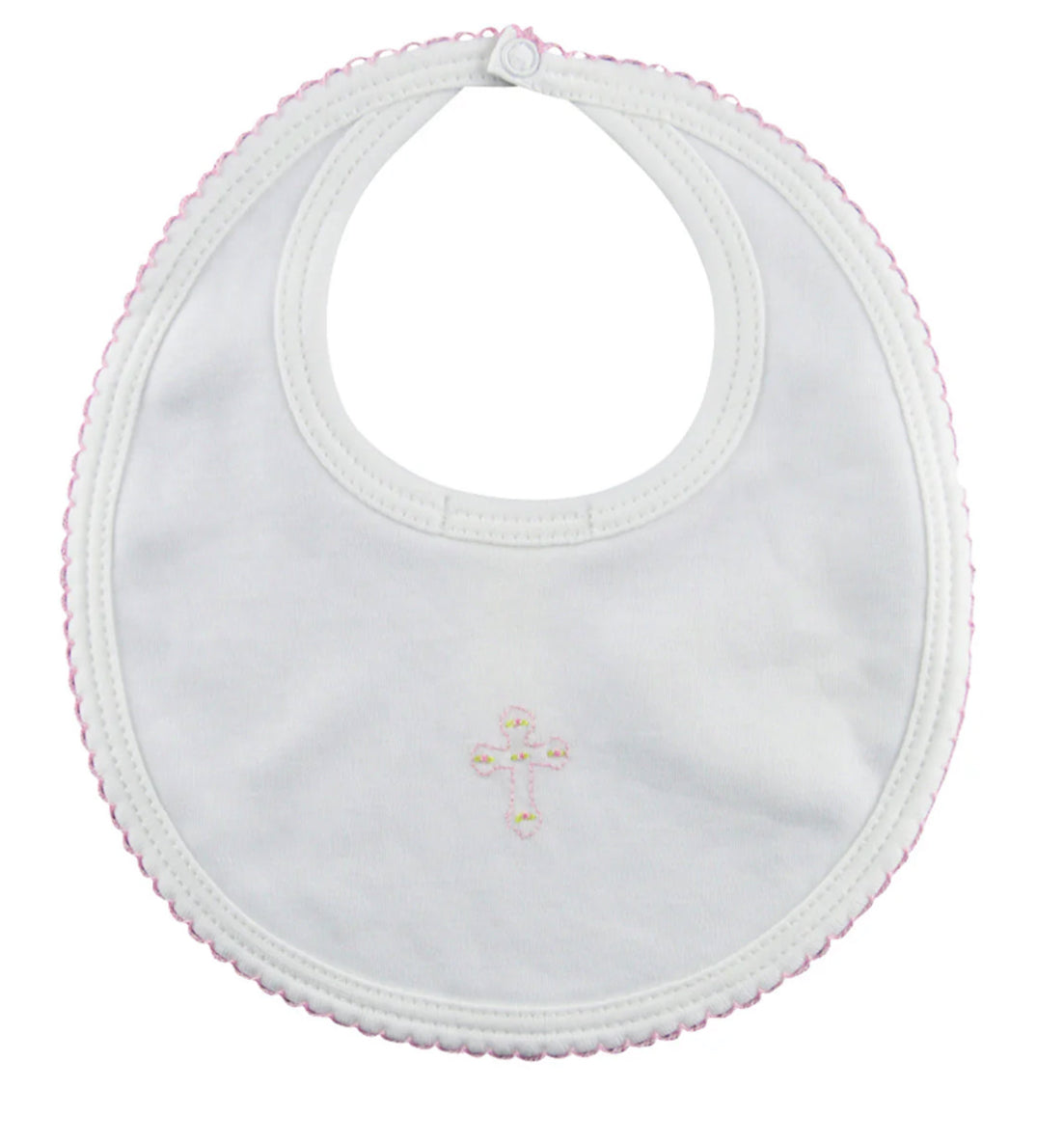 Pima Cotton Bib - Pink Cross