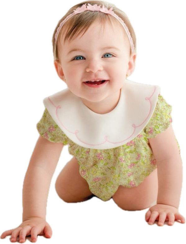 Summer Meadow Floral Pima Bib Bubble