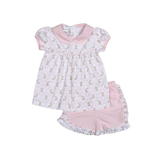 Bunny Trellis Pima - Short Set in Pink