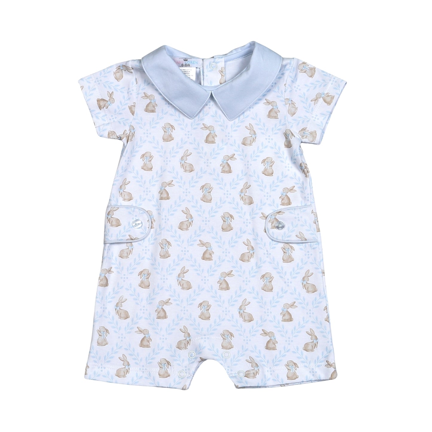 Bunny Trellis Pima - Romper in Blue