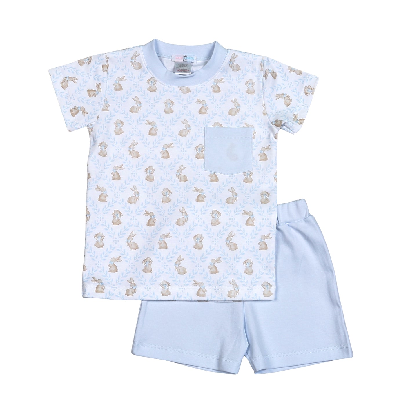 Bunny Trellis Pima - Short Set in Blue