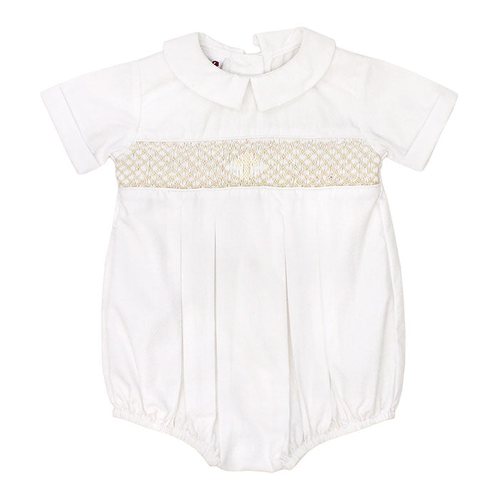 Ivory Christening - Smocked Dressy Bubble