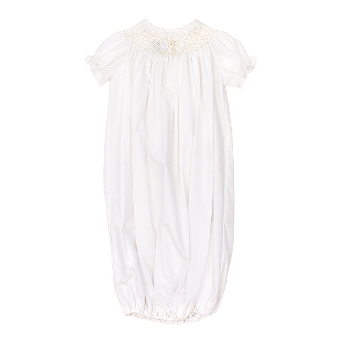 Ivory Christening - Girls Smocked Sac, One Size