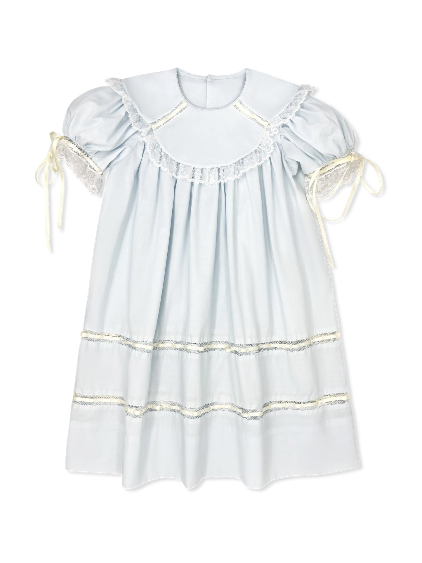 Blessings Blue Batiste with Ecru - Donahue Dress