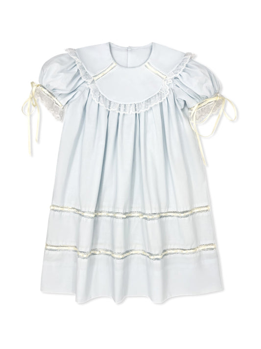 Blessings Blue Batiste with Ecru - Donahue Dress