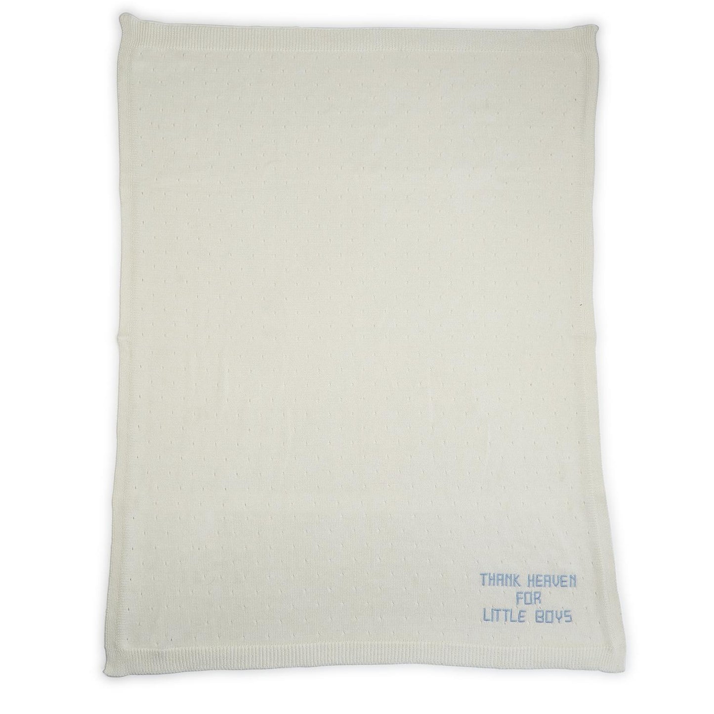 Thank Heaven for Little Girls and Little Boys Embroidered Knit Blankets