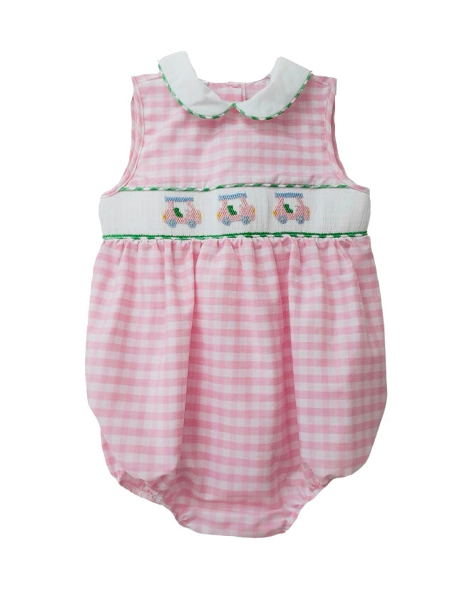 Smocked Golf Pink Gingham Bubble