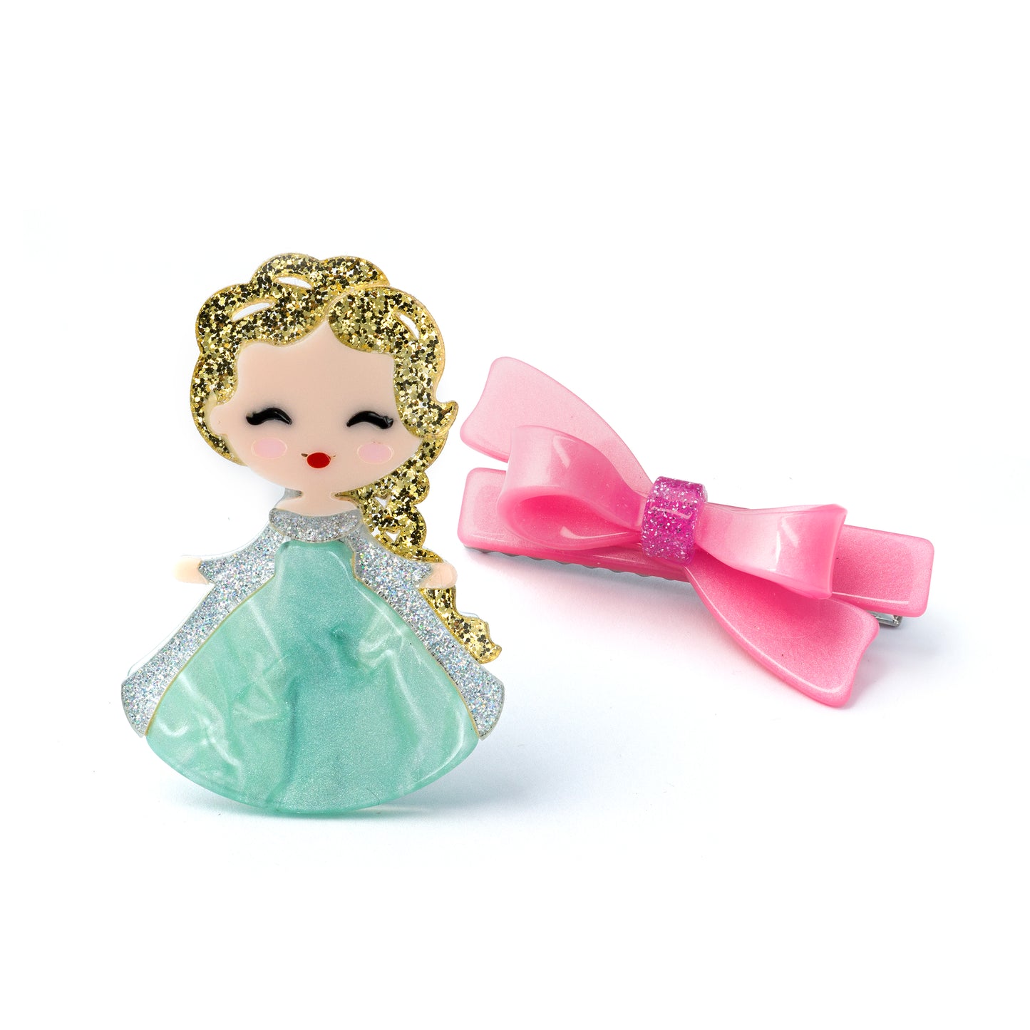 Cute Doll Hair Clip Set - Gold Hair