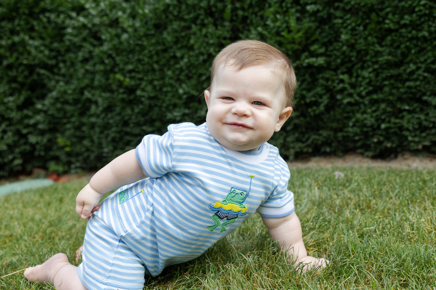 Frog Stripe Knit Shortall