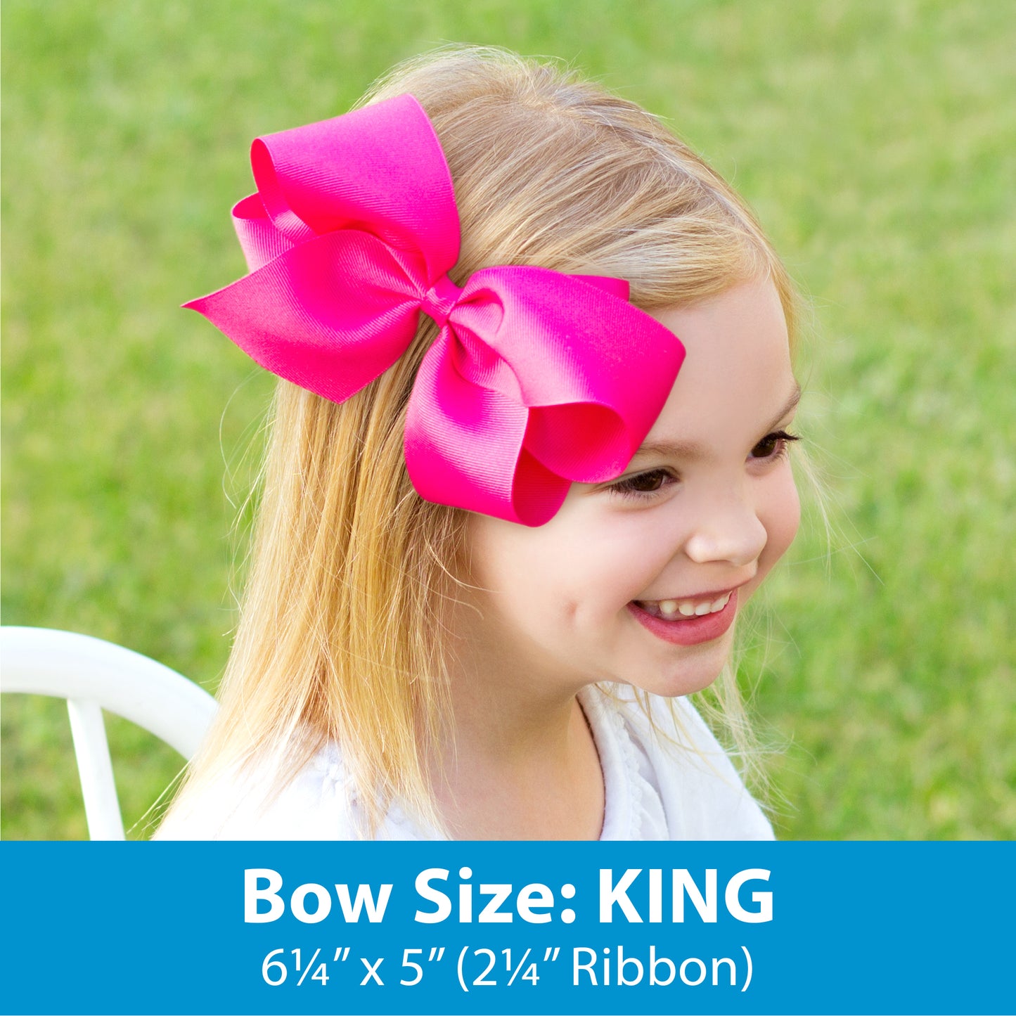 King Scalloped Grosgrain Streamer Bow (Multiple Colors)