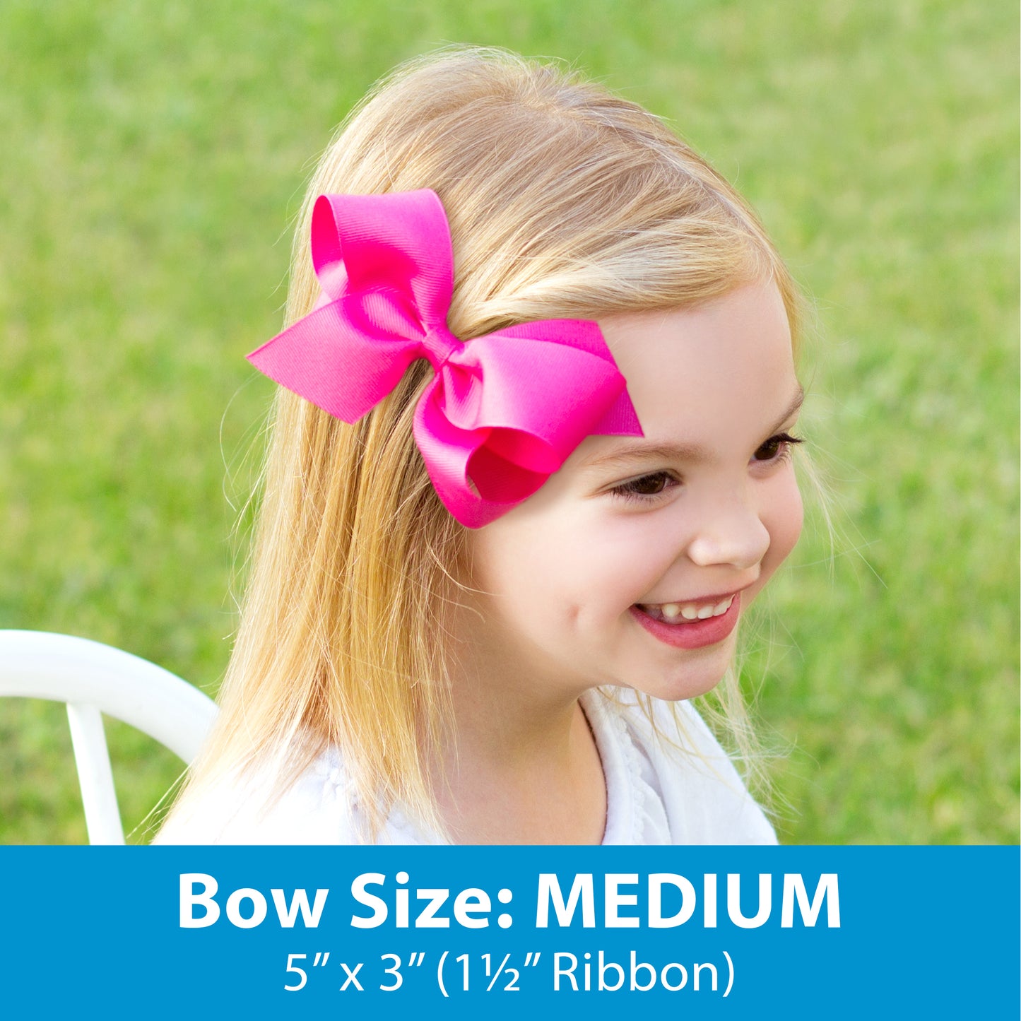 Medium Scalloped Grosgrain Streamer Bow (Multiple Colors)