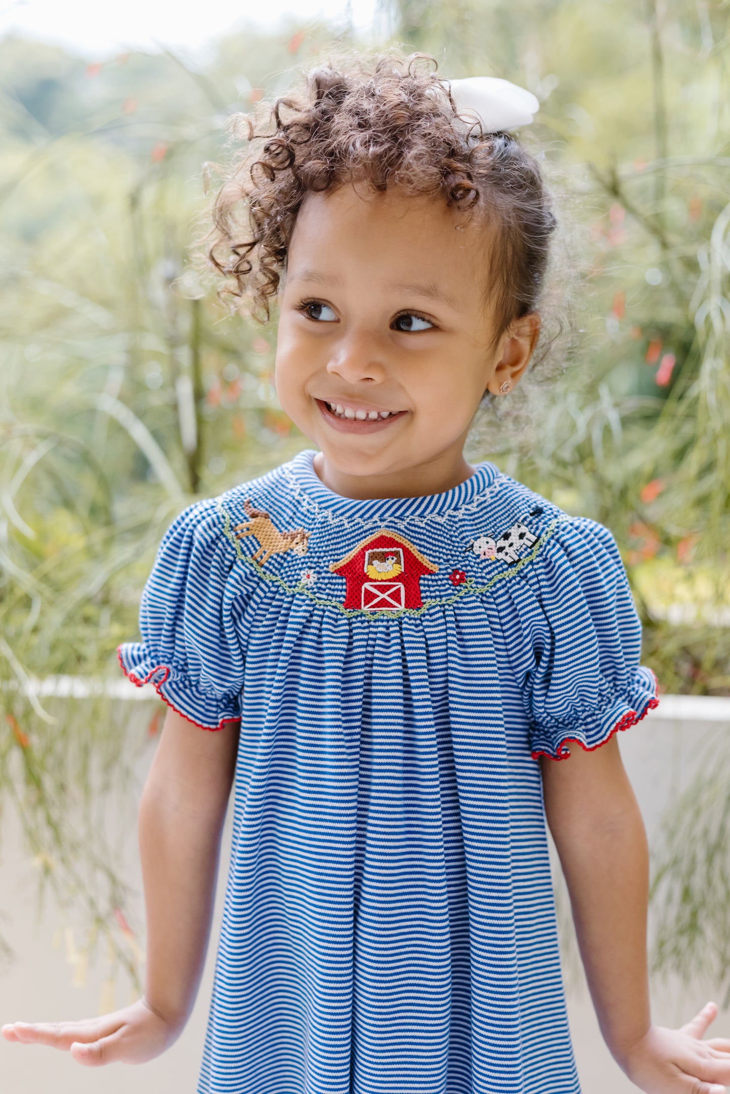 Farm Smocked Bitty Stripe Knit - Bishop Legging Set