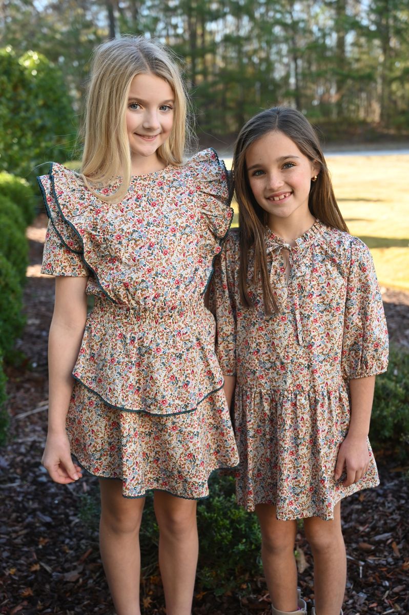 Pleat Eve Dress - Jewel Floral