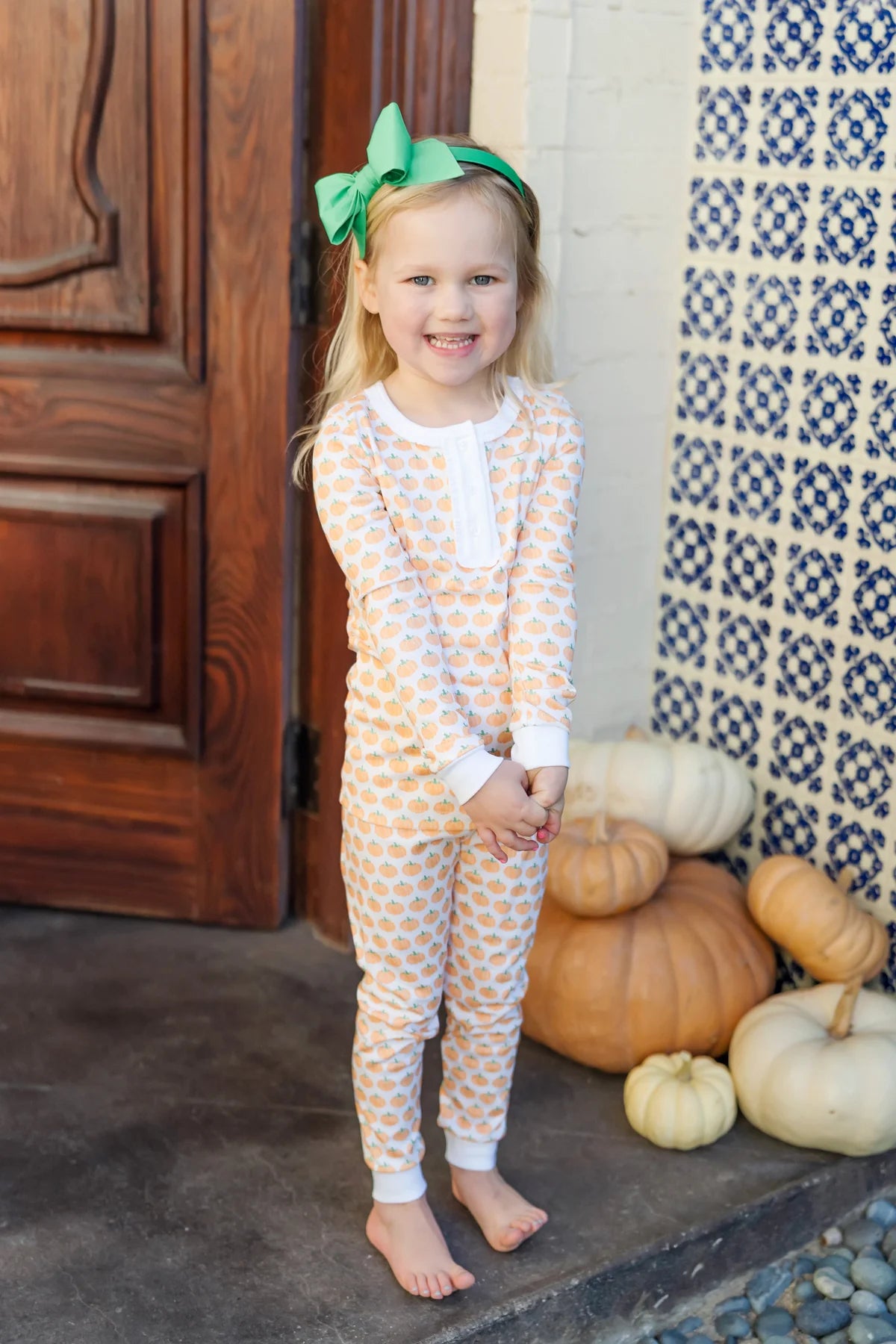 Alden Girls' Pajama Set - Harvest Pumpkin