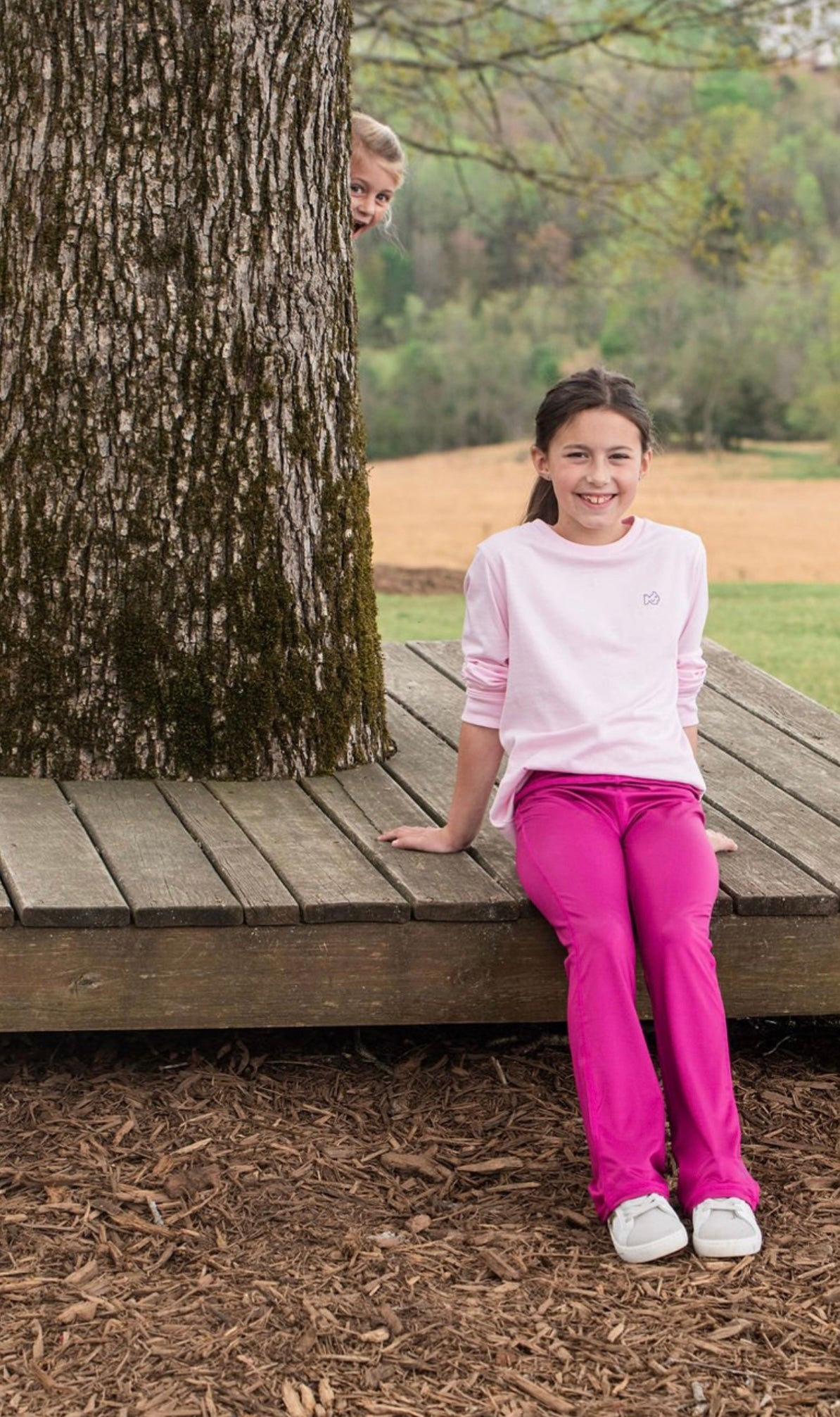 Girls Athletic Flare Legging - Rose Sorbet