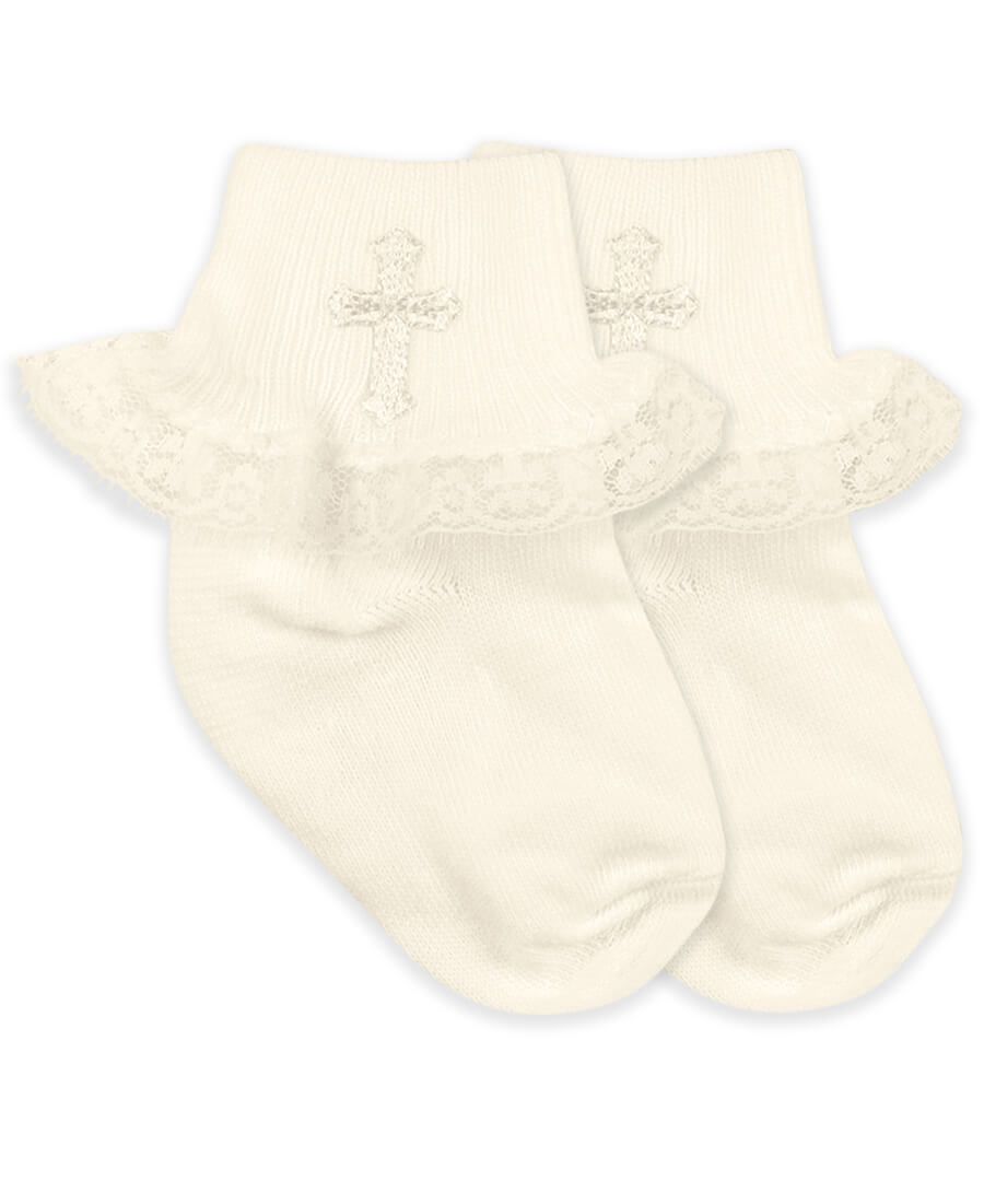 Jefferies Smooth Toe Christening Lace Socks