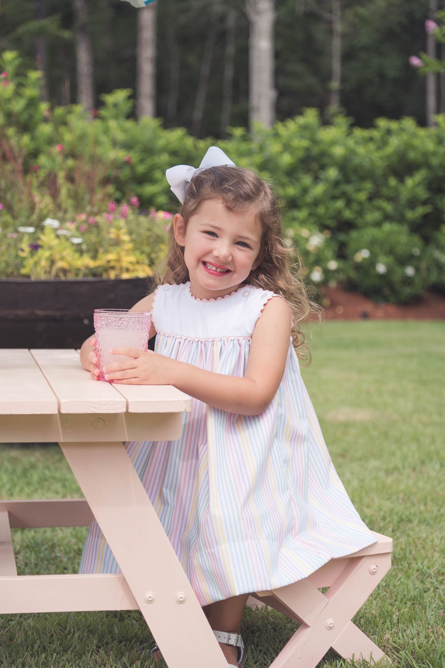 Charming Dress - Petunia Pinstripe