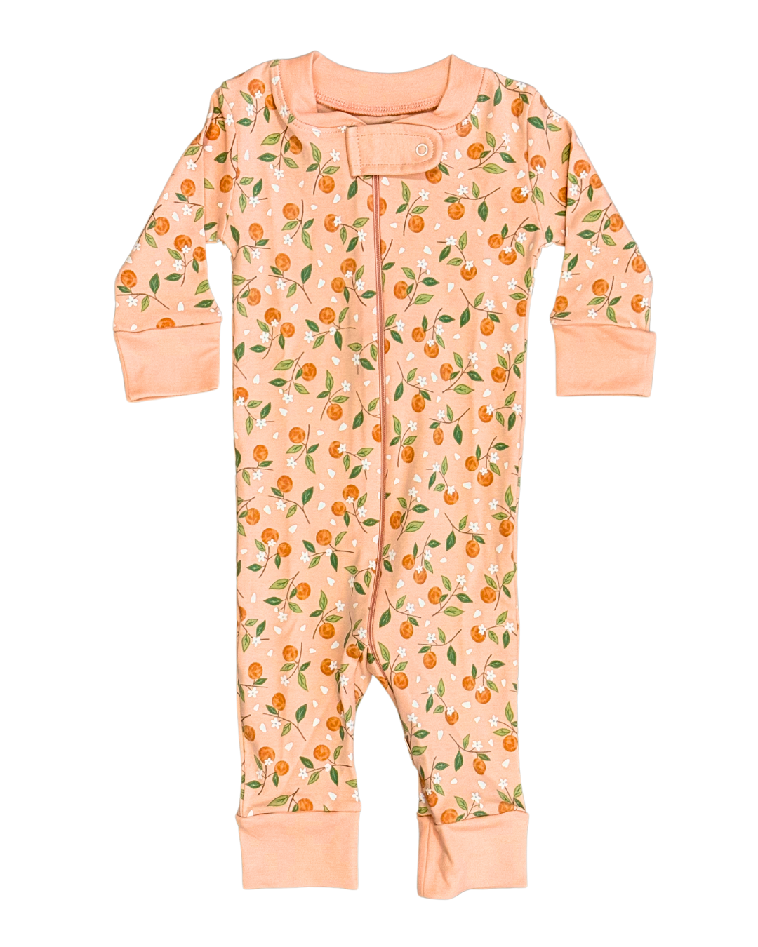 Orange Blossoms Pima Zipper Pajamas
