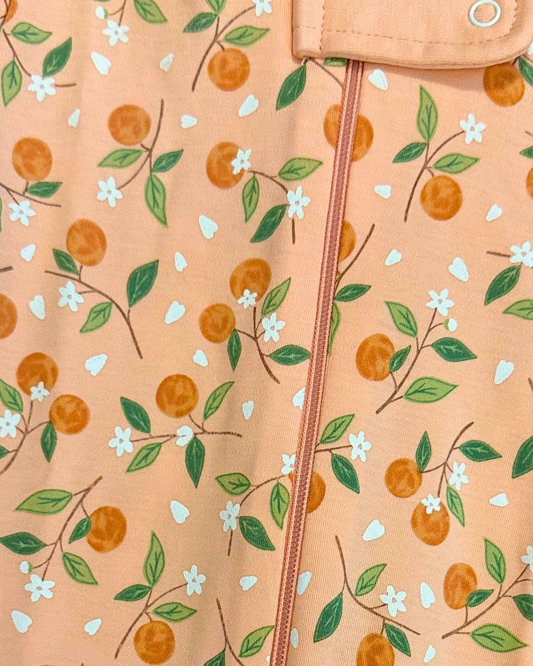 Orange Blossoms Pima Zipper Pajamas
