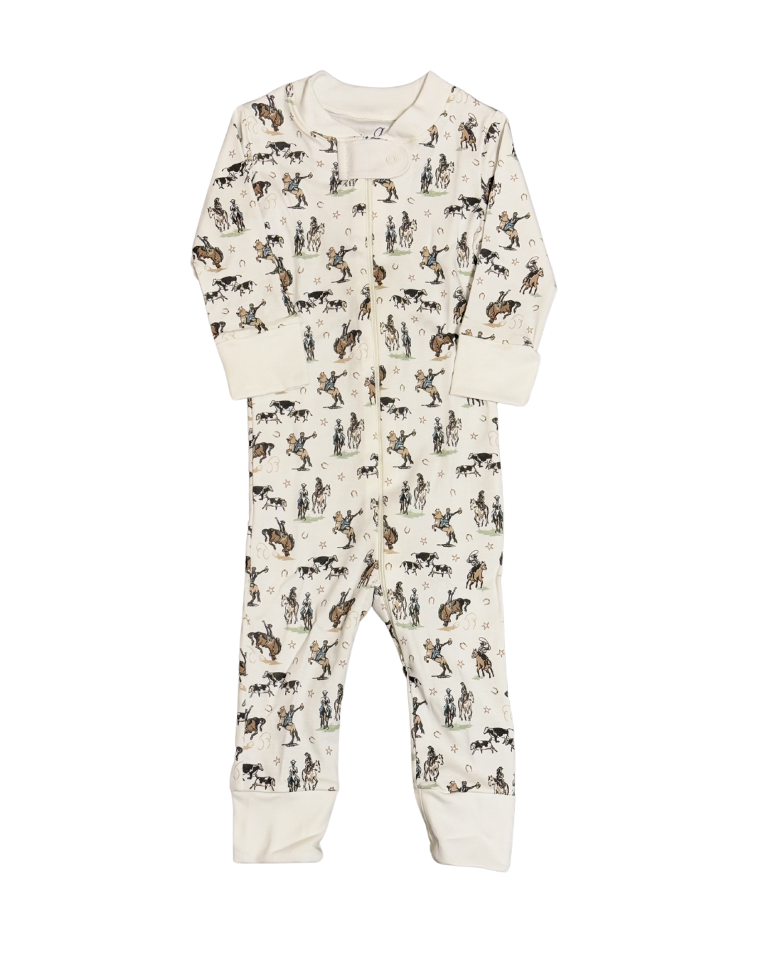 Wild West Pima Zipper Pajamas in Driftwood