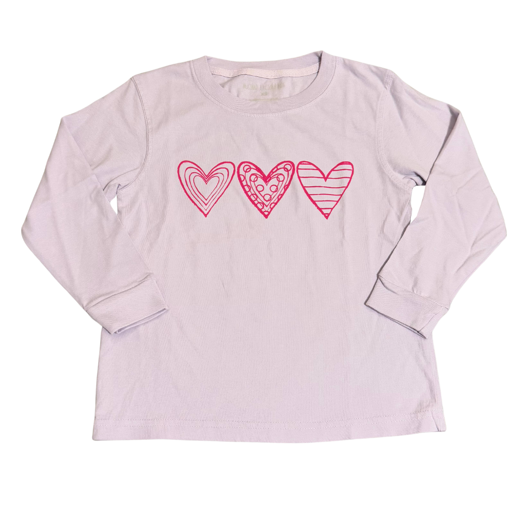 Light Purple Heart Trio Long Sleeve T-shirt