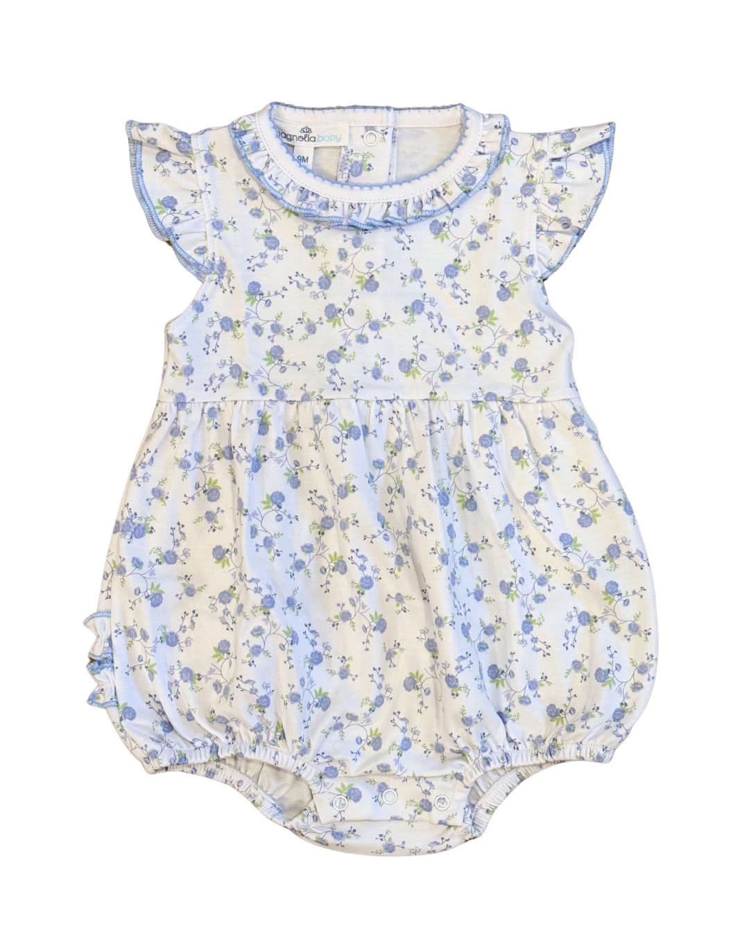 Skylar's Classics - Sky Blue Printed Ruffle Flutters Bubble