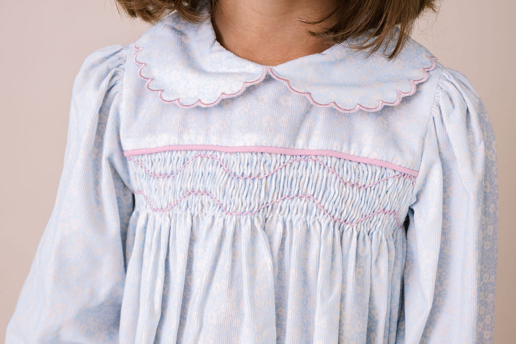 Snow Kissed Floral Corduroy - Marcie Romper