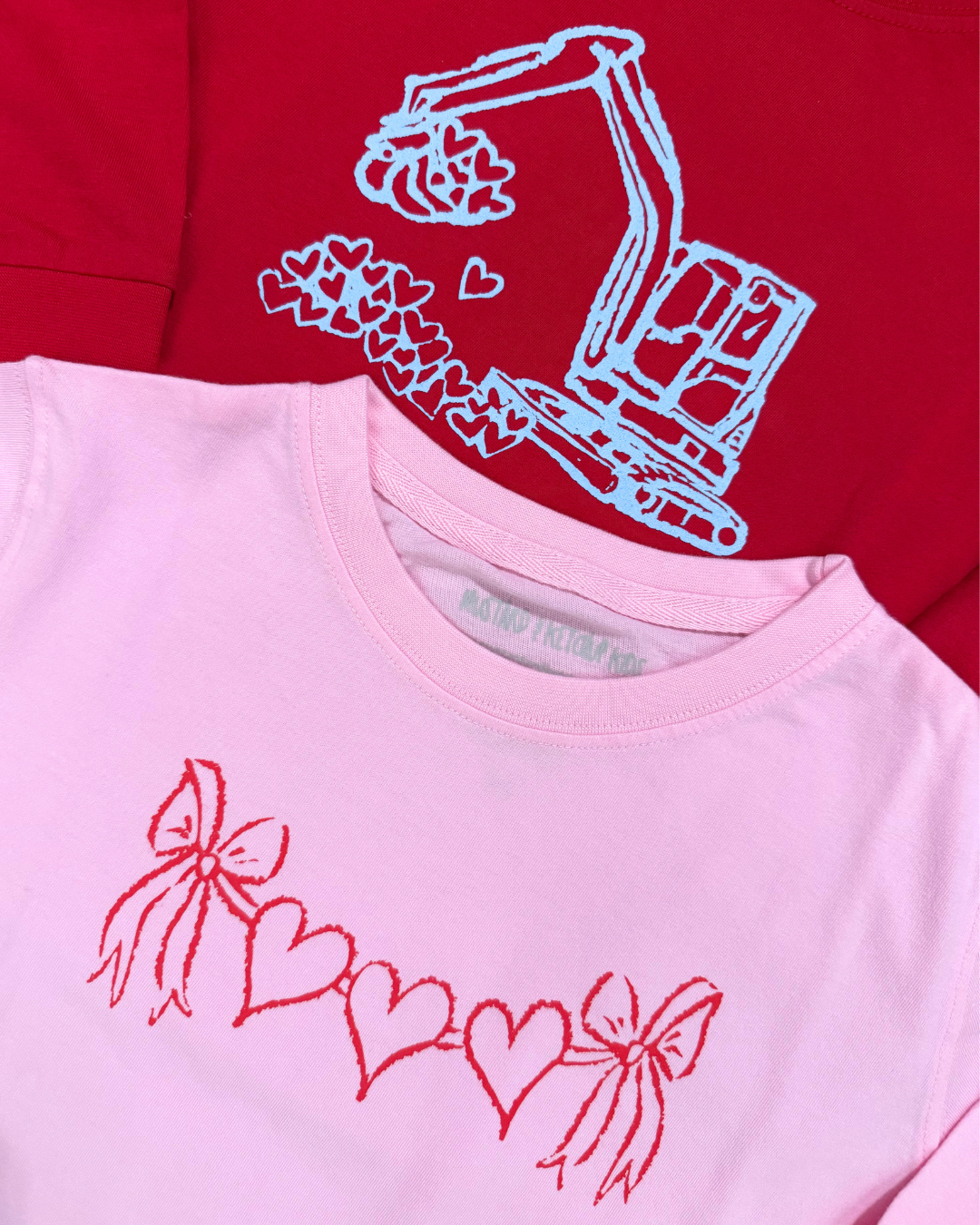 Heart Banner L/S Tee - Pink