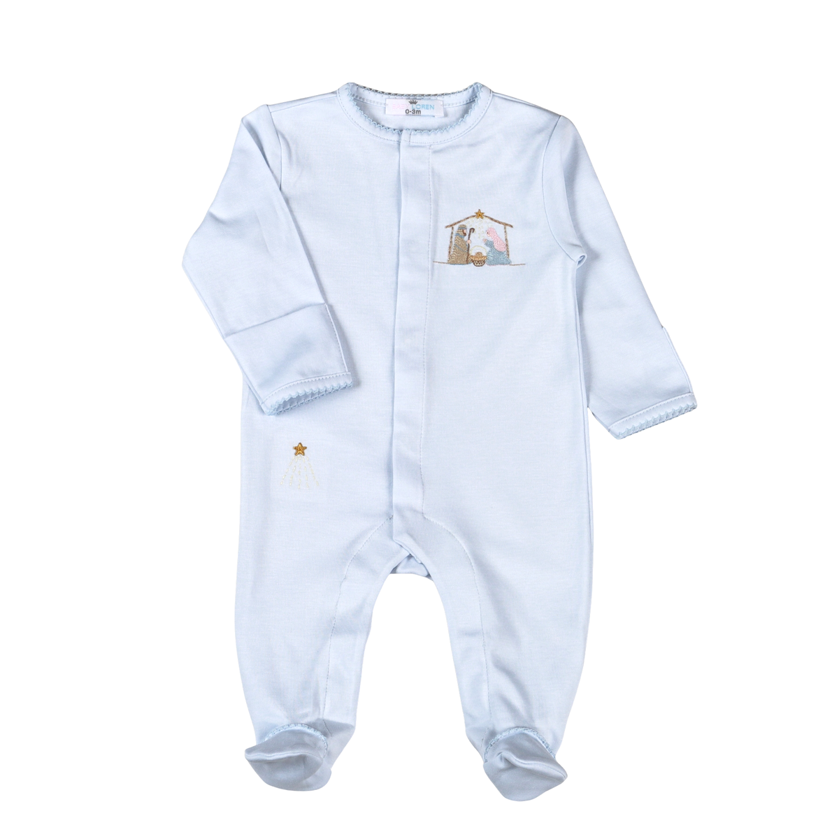 Nativity Pima Footie - Blue