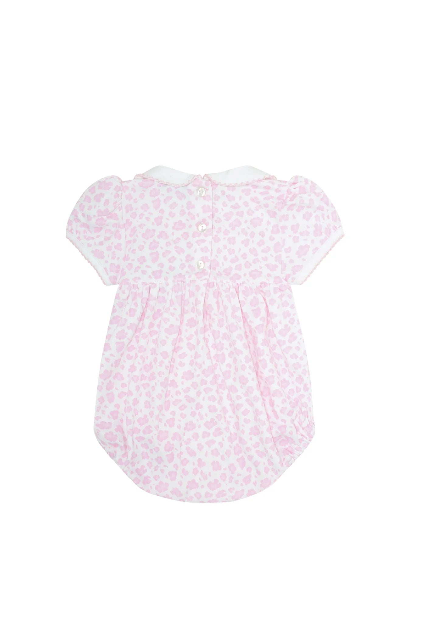 Pink Cheetah Print Smocked Pima Bubble