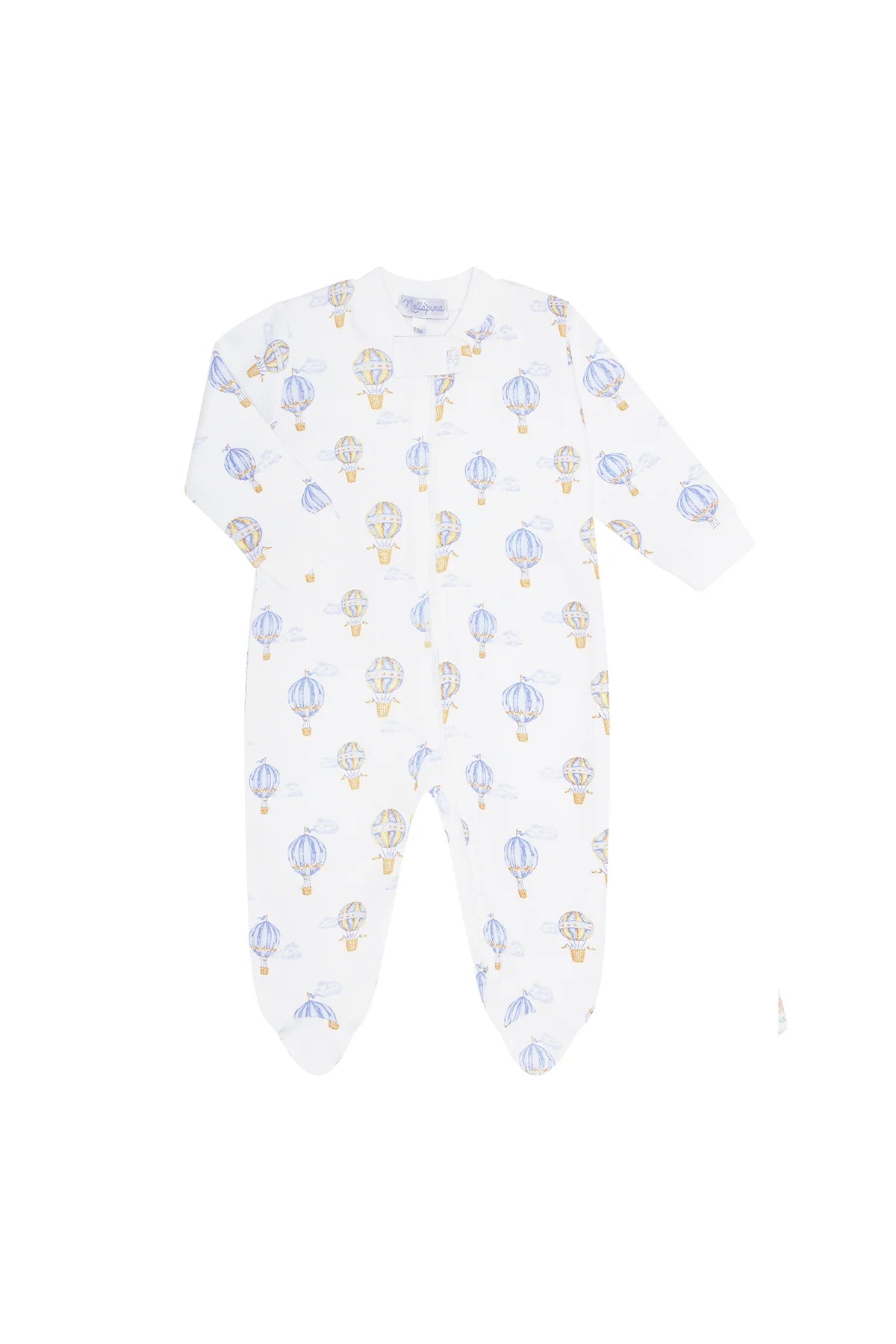 Blue Balloons Print Pima Footie
