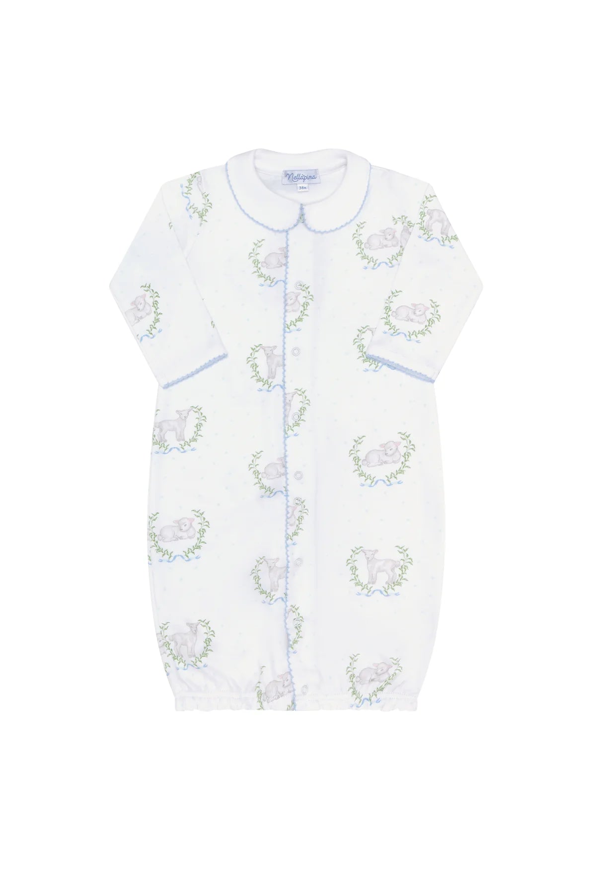 Blue Lamb Print Pima Converter Gown
