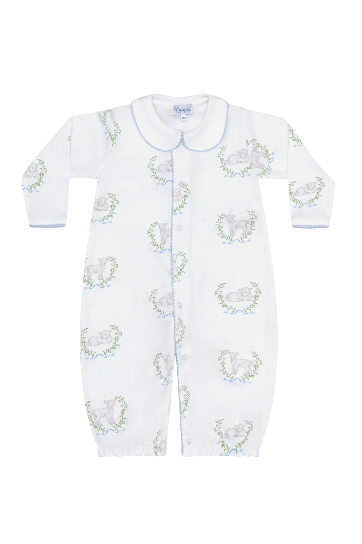 Blue Lamb Print Pima Converter Gown