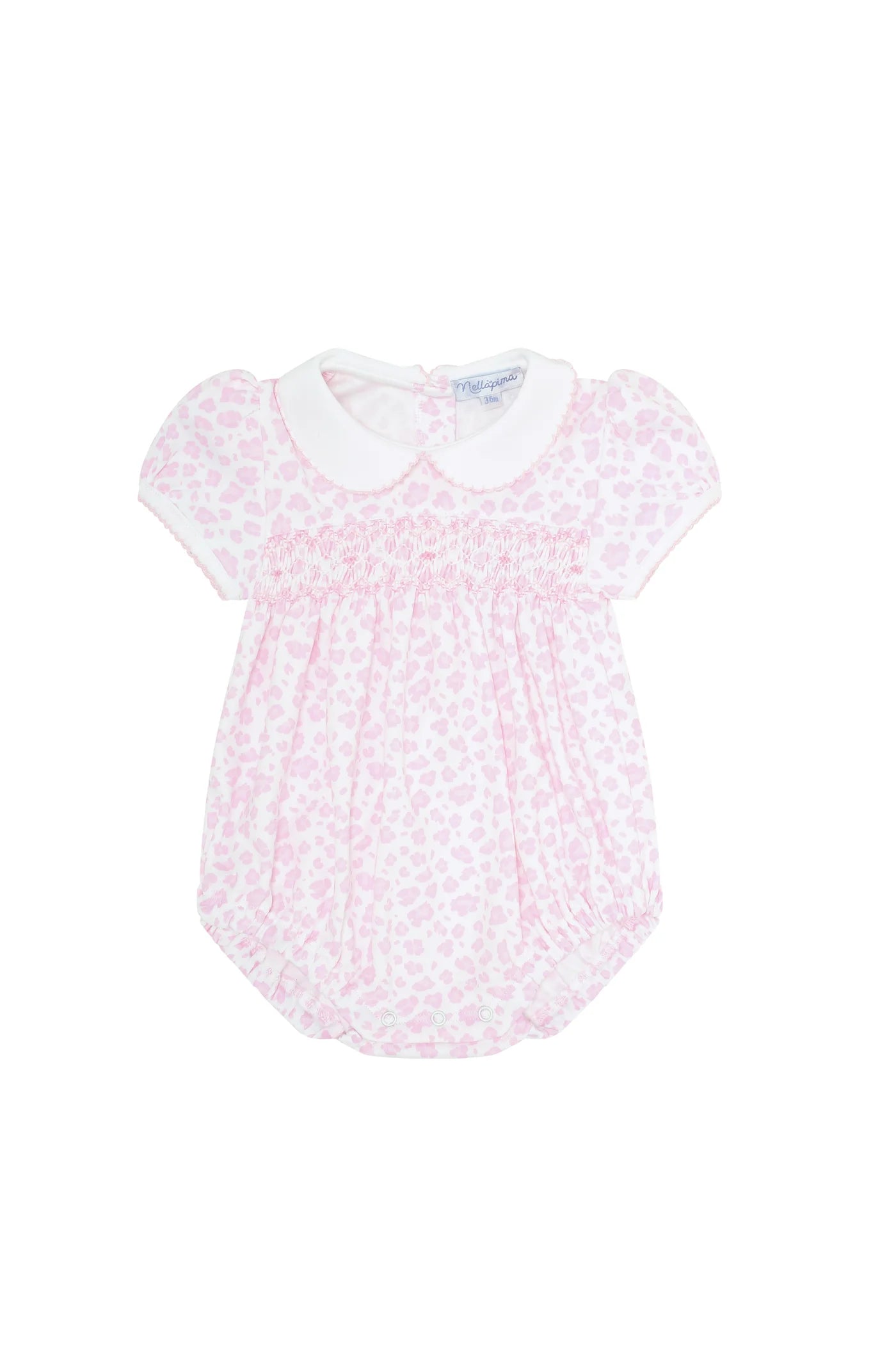 Pink Cheetah Print Smocked Pima Bubble