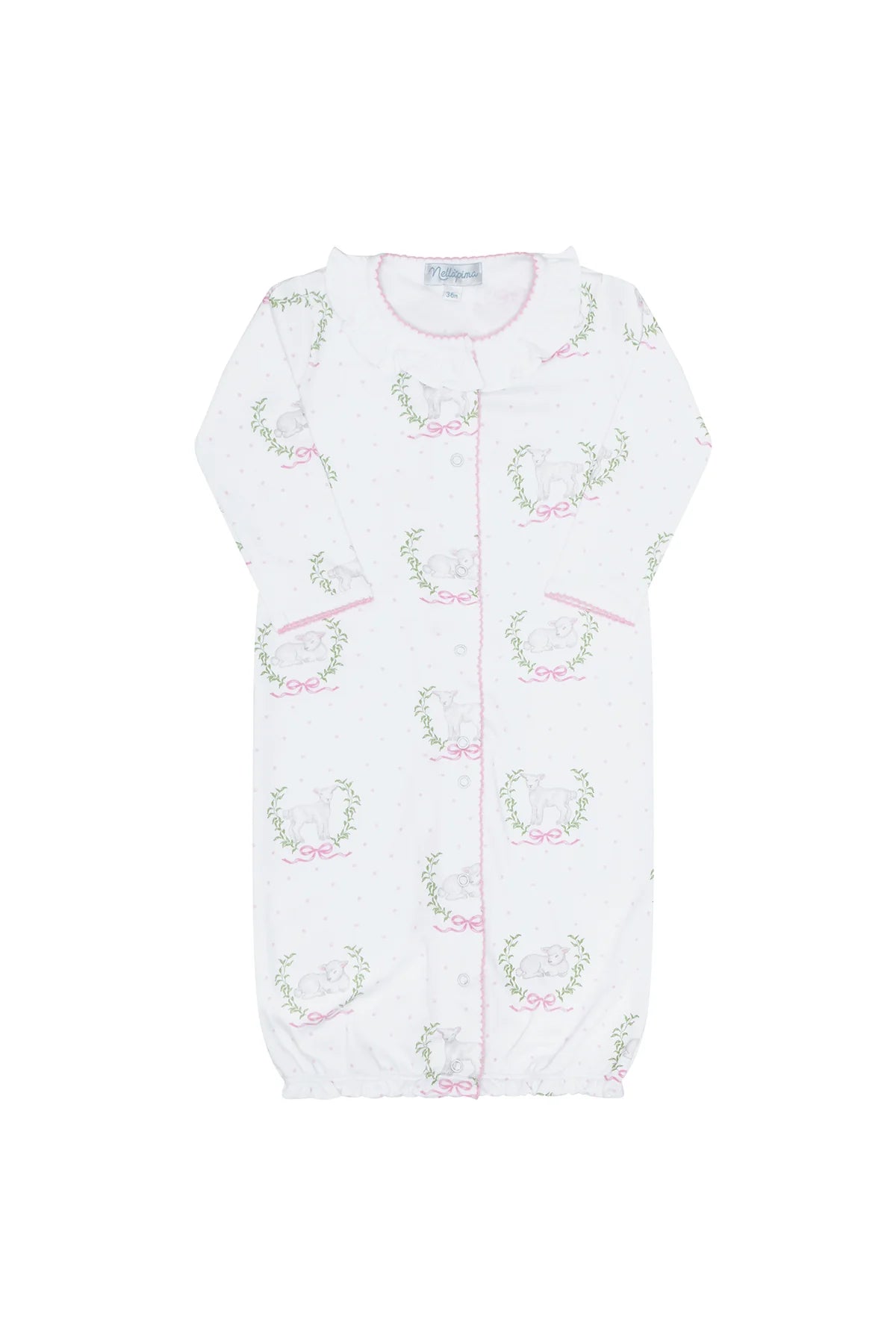 Pink Lamb Print Pima Converter Gown