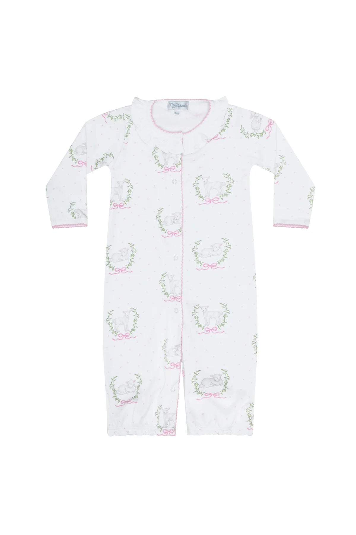 Pink Lamb Print Pima Converter Gown