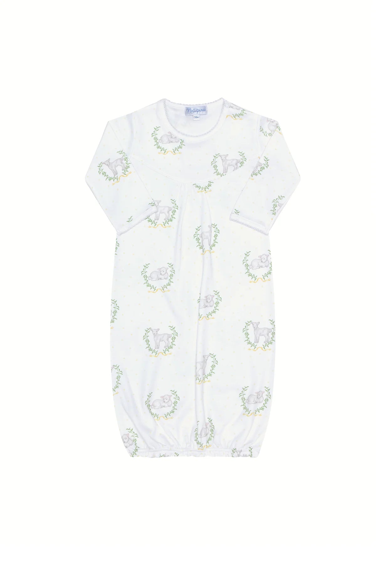 Yellow Lamb Print Pima Gown