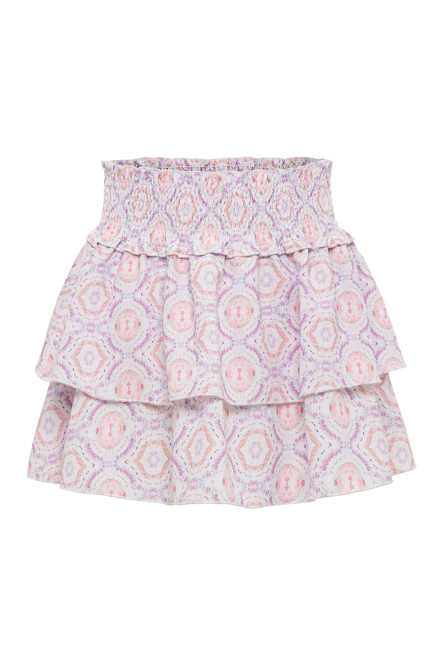Pleat Scottie Skirt - Purple / Coral