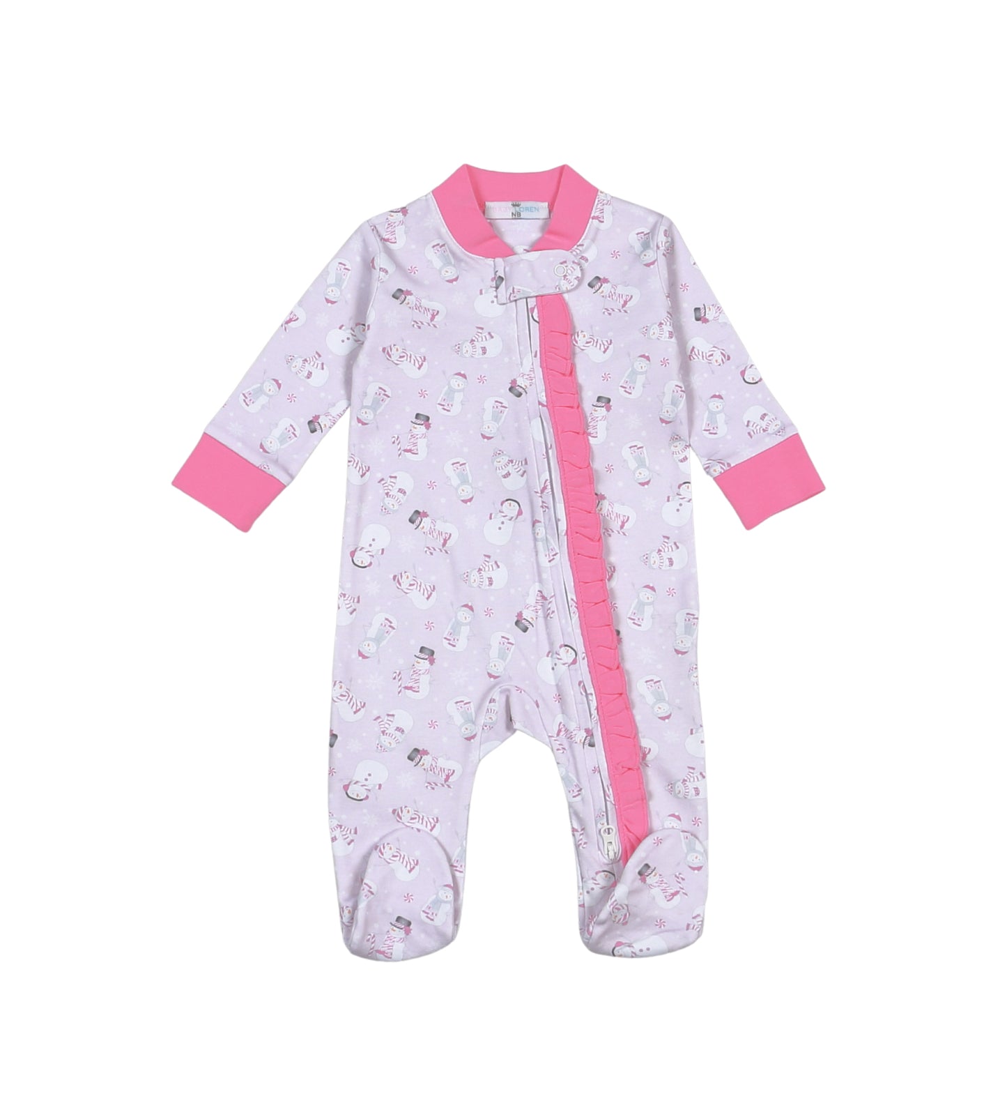 Polar Pals Pink Pima - Zipper Footie
