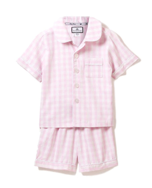 Pink Gingham - Twill Pajama Short Set