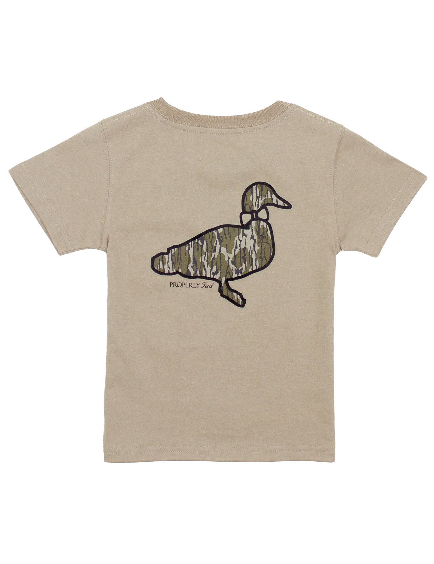 Properly Tied S/S Tee - Mossy Oak Logo on Sand