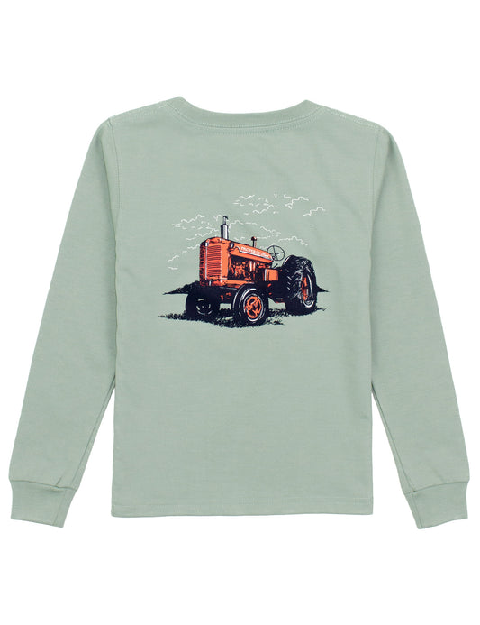 Properly Tied L/S Tee - Tractor on Sage