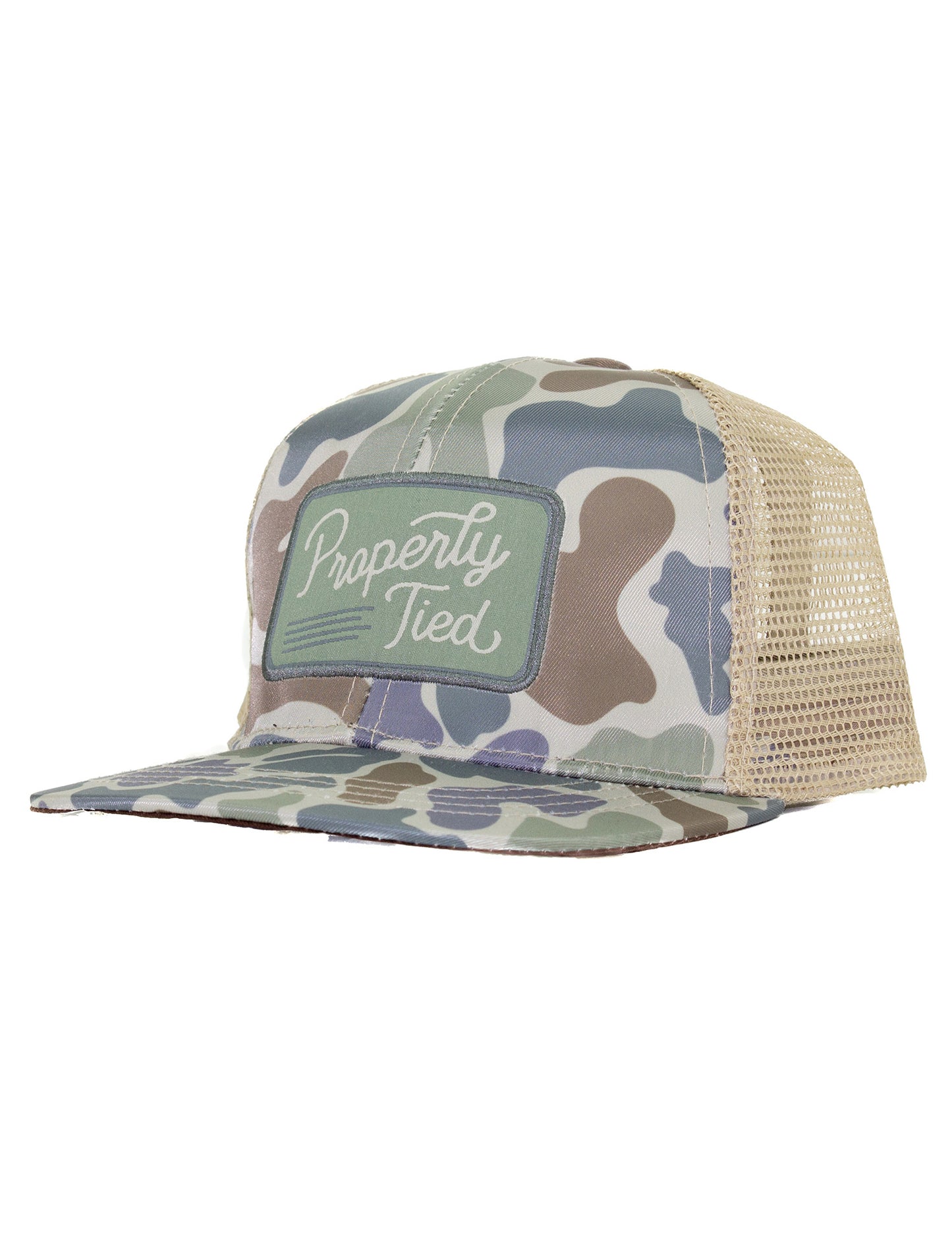 Properly Tied Boys Trucker Hat - Vintage Camo